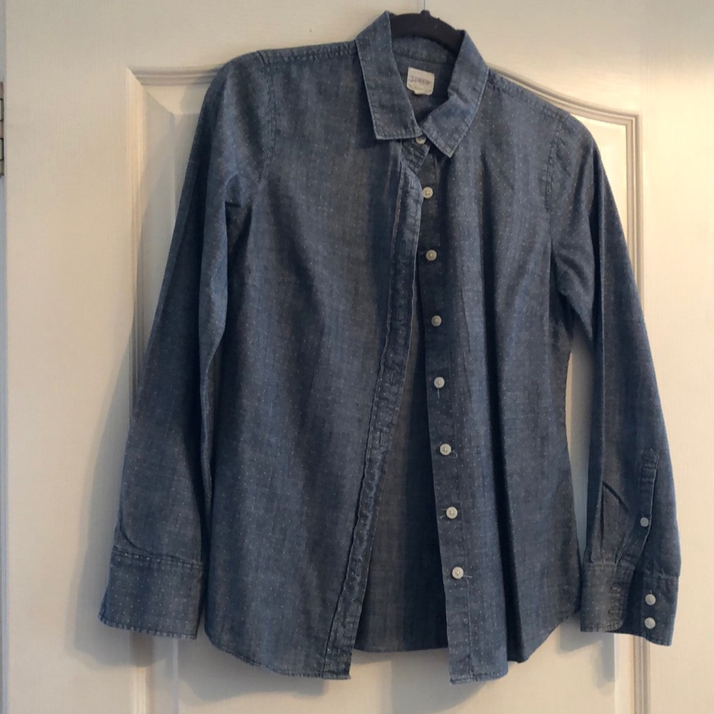 Chambray dot button down j crew